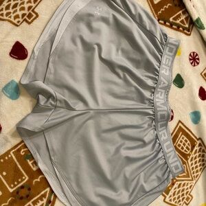 Under Armour Gray Athletic Shorts with Elastic Waistband